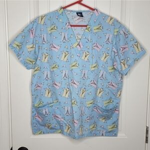 MG Medgear Paris Eiffel Tower All Over Print Light Blue